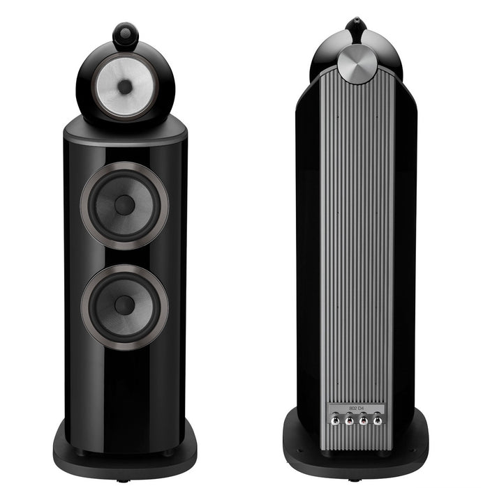 B&W 802 D4 Floorstanding Speakers; Gloss Black Pair (New)