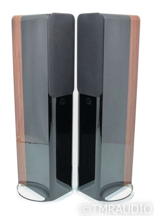 Q Acoustics Concept 500 Floorstanding Speakers; Gloss Black w/ Walnut Pair