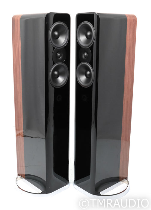Q Acoustics Concept 500 Floorstanding Speakers; Gloss Black w/ Walnut Pair