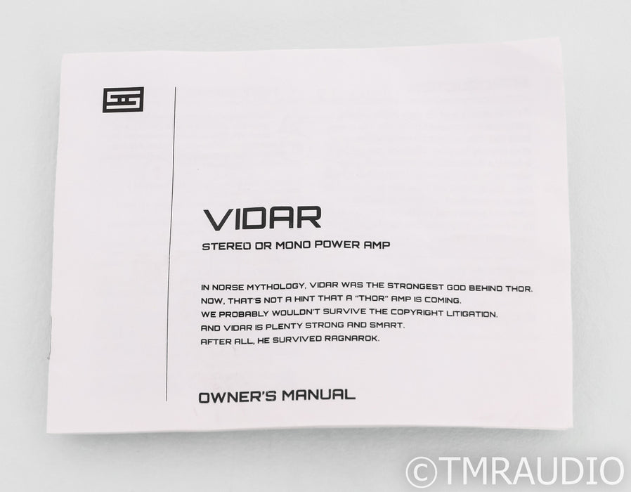 Schiit Vidar Stereo Power Amplifier; Silver