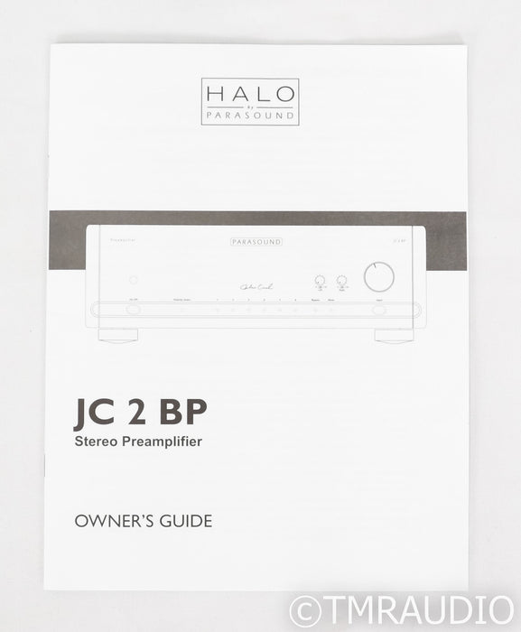 Parasound JC 2 BP Stereo Preamplifier; JC 2 BP; John Curl (No Remote)