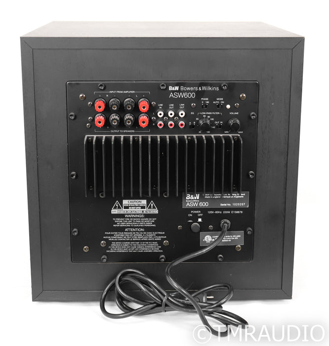 B&W ASW 600 10" Powered Subwoofer; Black Ash; ASW600