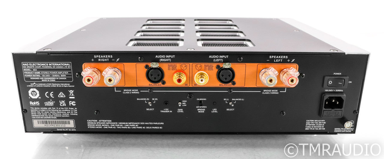 NAD Master M23 Stereo Power Amplifier; (Open Box)
