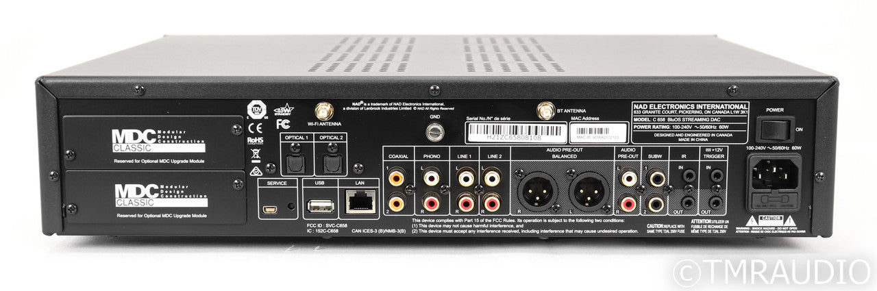 NAD C 658 Streaming DAC / Preamplifier; D/A Converter; Remote; BluOS (Open Box)