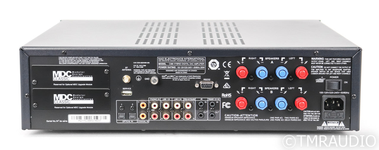 NAD C388 Stereo Integrated Amplifier; MM Phono; Remote (Open Box)