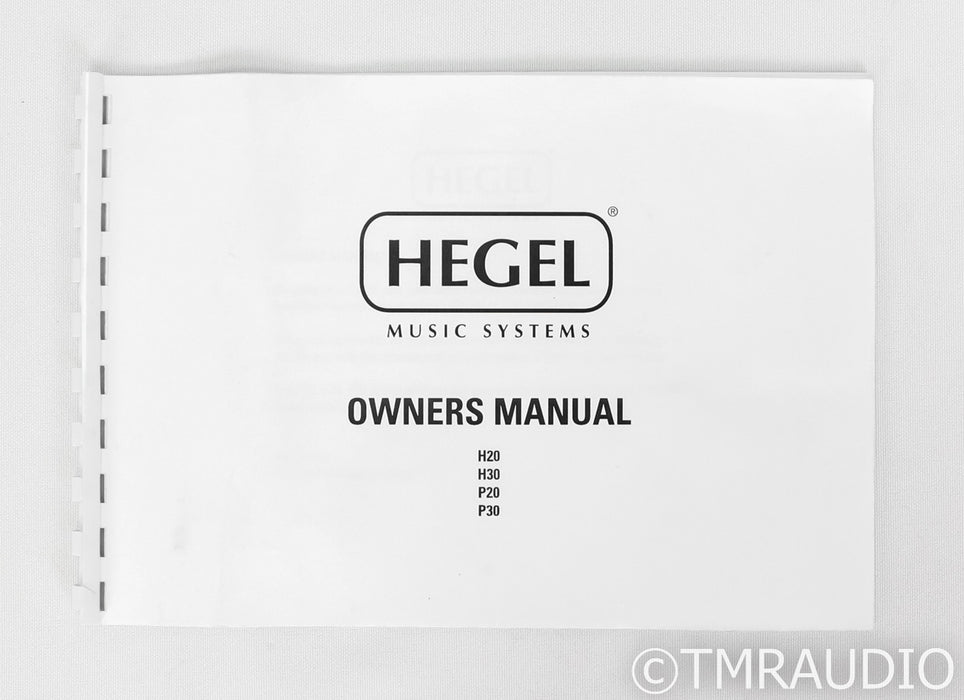Hegel H20 Stereo Power Amplifier; Black; H-20