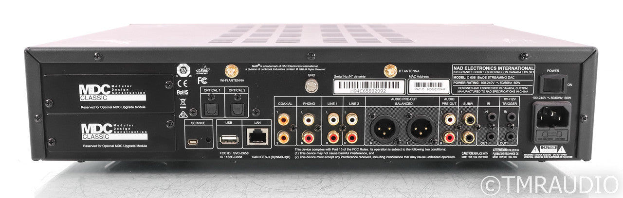 NAD C658 BluOS Streaming DAC; Remote; MM Phono; C-658