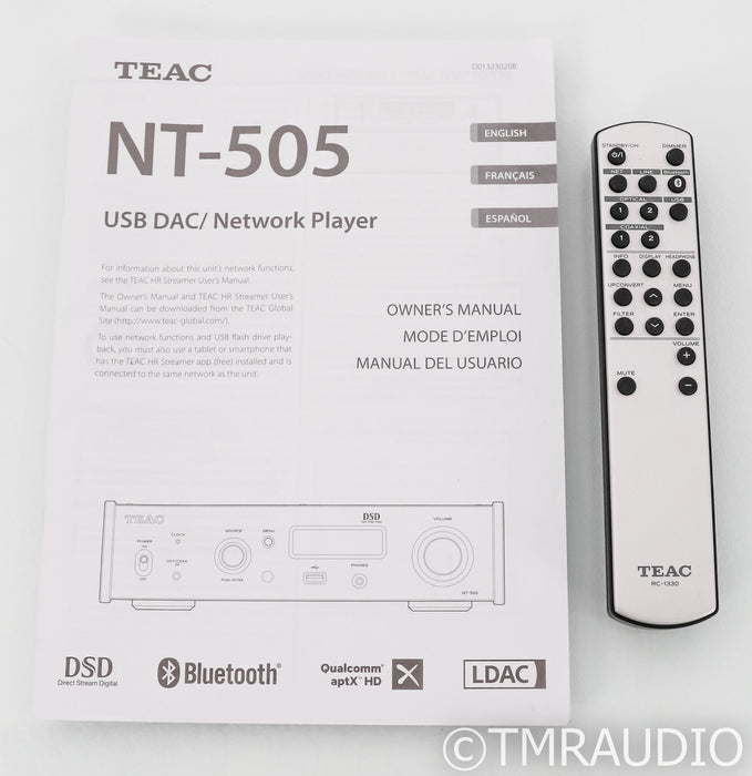 Teac NT-505 DSD DAC / Network Streamer; NT505; D/A Converter; Remote