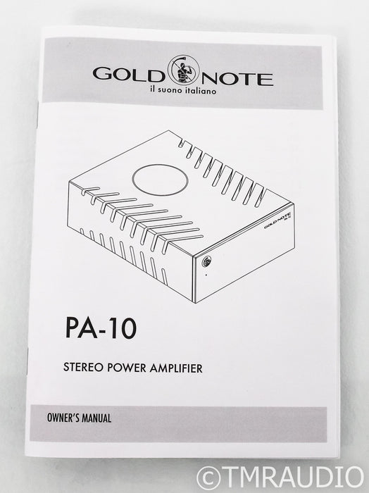 Gold Note PA10 Stereo Power Amplifier; PA-10; Silver