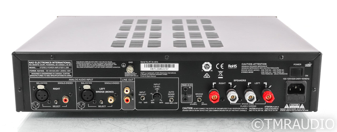 NAD C268 Stereo Power Amplifier; C-268; Black