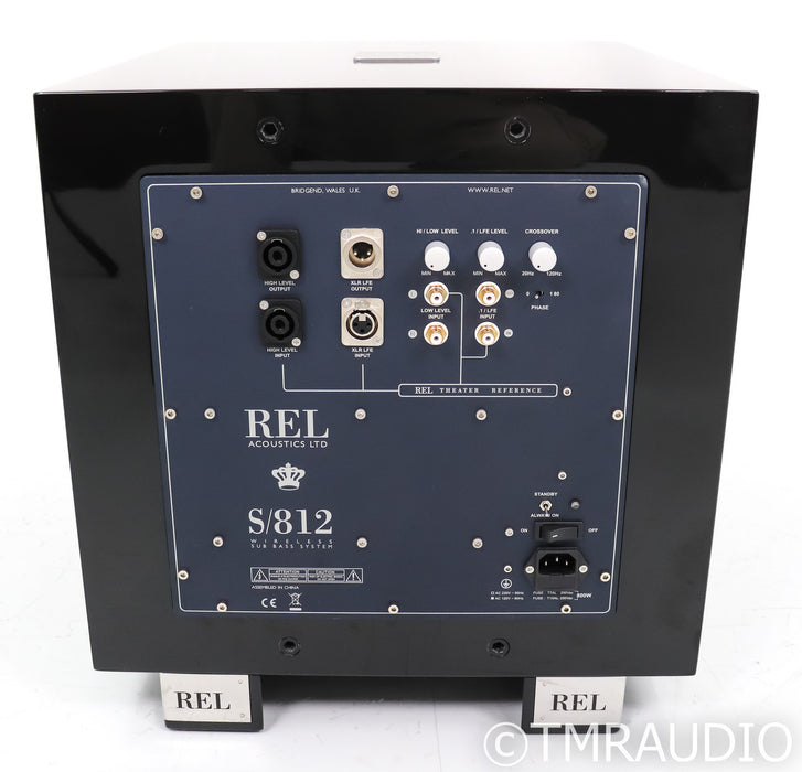 REL S/812 12" Powered Subwoofer; S812; Piano Black
