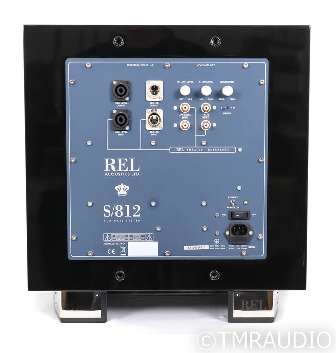 REL S/812 12" Powered Subwoofer; S812; Piano Black