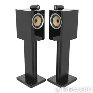 B&W CM6 S2 Bookshelf Speakers; Gloss Black Pair w/ Stands