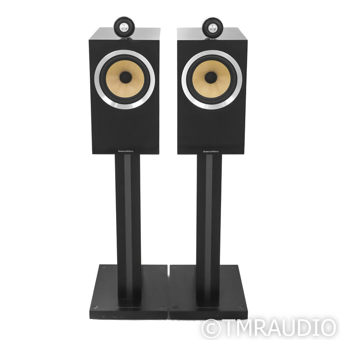 B&W CM6 S2 Bookshelf Speakers; Gloss Black Pair w/ Stands