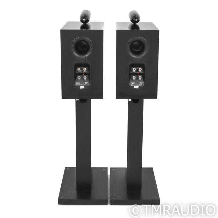 B&W CM6 S2 Bookshelf Speakers; Gloss Black Pair w/ Stands