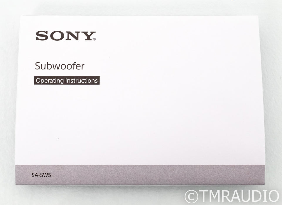 Sony SA-SW5 Powered Subwoofer; Black; For Use With Sony HT-A9 / HT-A7000