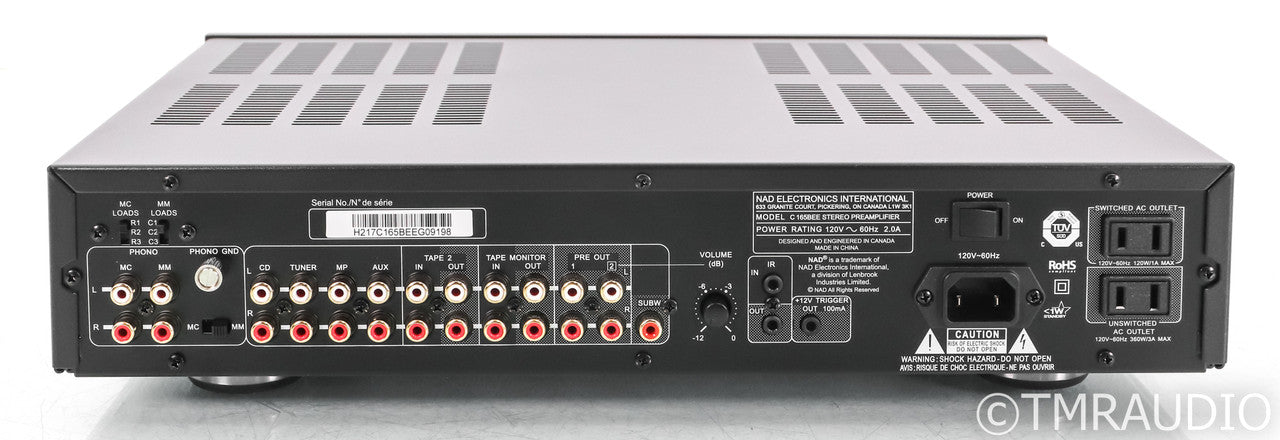 NAD C 165BEE Stereo Preamplifier; Remote; MM / MC Phono (Open Box)