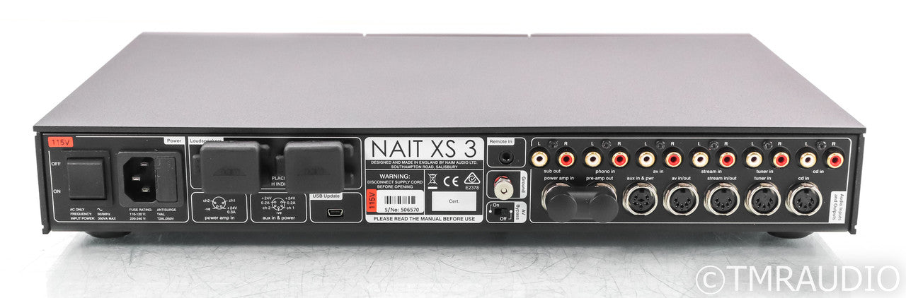 Naim Nait XS 3 Stereo Integrated Amplifiers; Remote; MM Phono (Open Box)