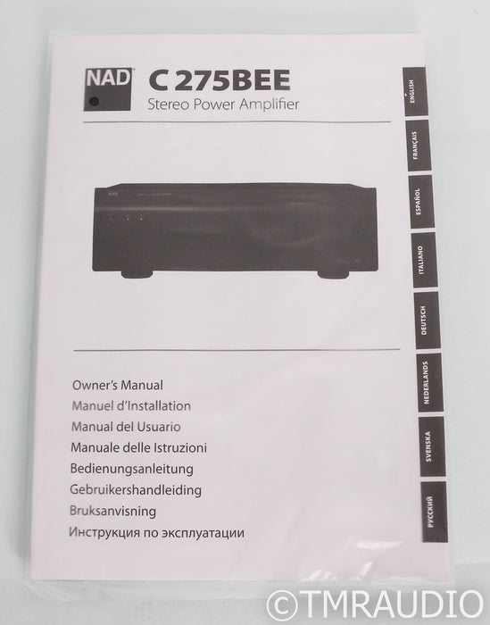 NAD C 275BEE Stereo Power Amplifier; C275BEE (Open Box)