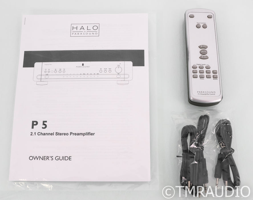 Parasound P5 Stereo Preamplifier; MM Phono; Remote; Black
