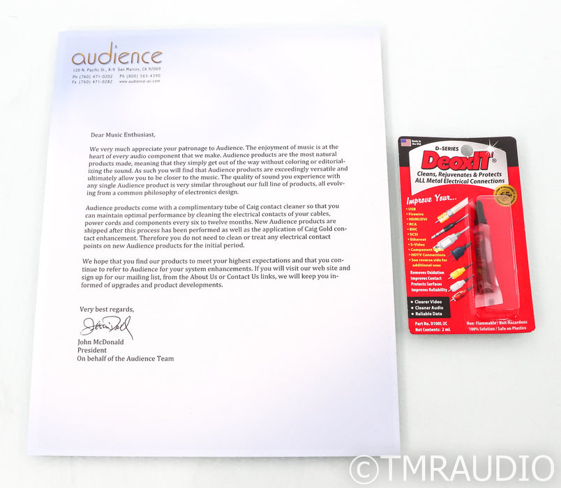 Audience studio TWO RCA Digital Coaxial Cable; Single 1m Interconnect (Open Box)