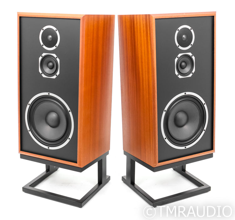 KLH Model Five Floorstanding Speakers; Mahogany Pair w/ Stands (Open Box)