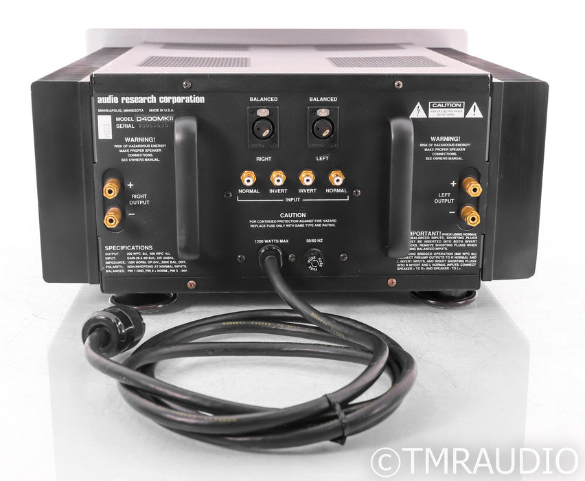 Audio Research D400MKII Stereo Power Amplifier; D-400 Mk2