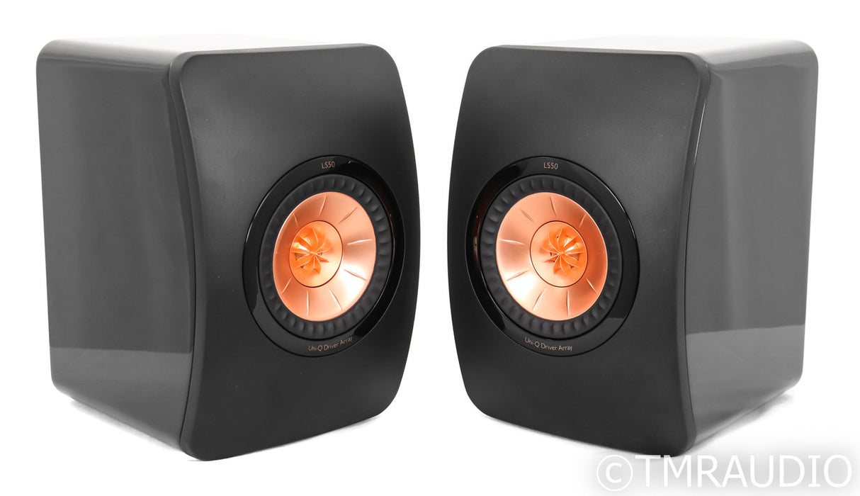 KEF LS50 Bookshelf Speakers; LS-50; Black Pair
