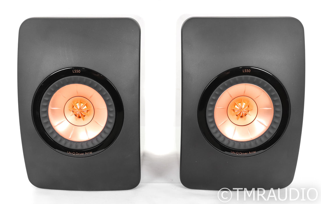 KEF LS50 Bookshelf Speakers; LS-50; Black Pair