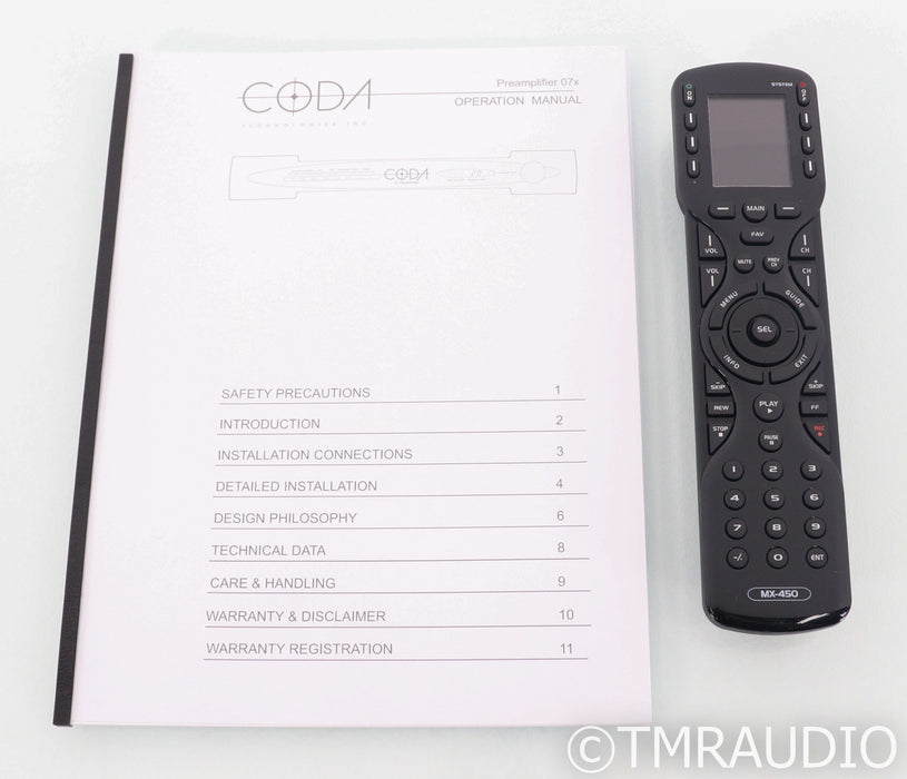Coda 07x Stereo Preamplifier; Remote; Black