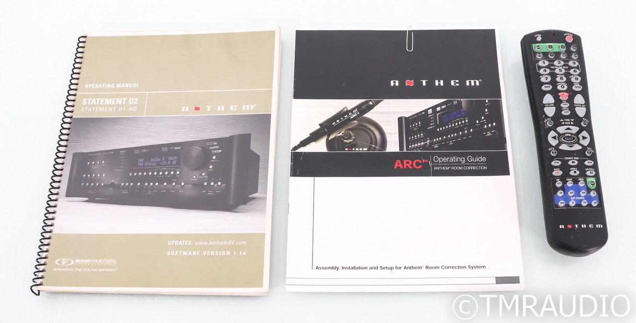 Anthem Statement D2 7.2 Channel Home Theater Processor; D-2; Black; Remote