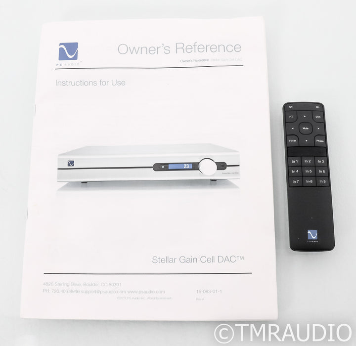 PS Audio Stellar Gain Cell DAC; D/A Converter; Remote; USB; Silver (Used)