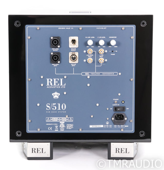 REL S/510 10 Powered Subwoofer; S510; Gloss Black
