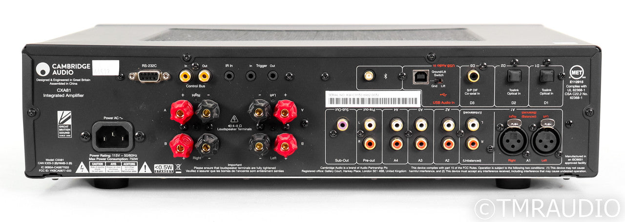 Cambridge CXA 81 Stereo Integrated Amplifier; CXA81; DAC; USB; (No Remote)