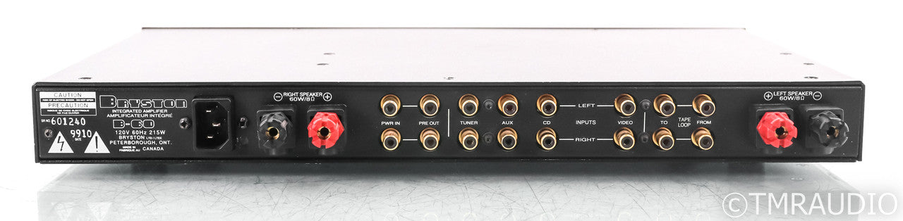 Bryston B-60 Stereo Integrated Amplifier; B60 (No Remote)