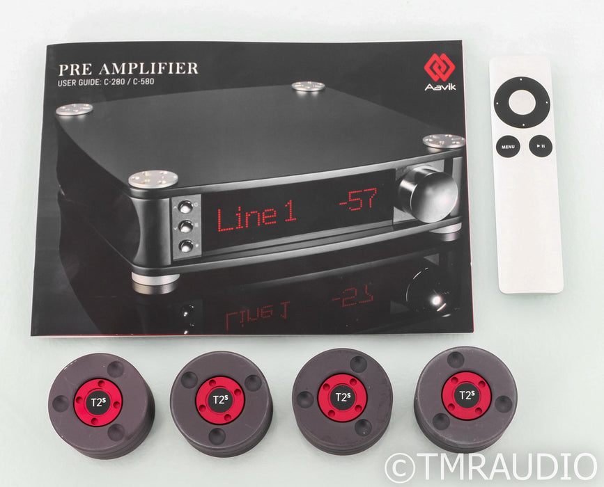 Aavik C-580 Stereo Preamplifier; Apple Remote; Upgraded Feet; C580