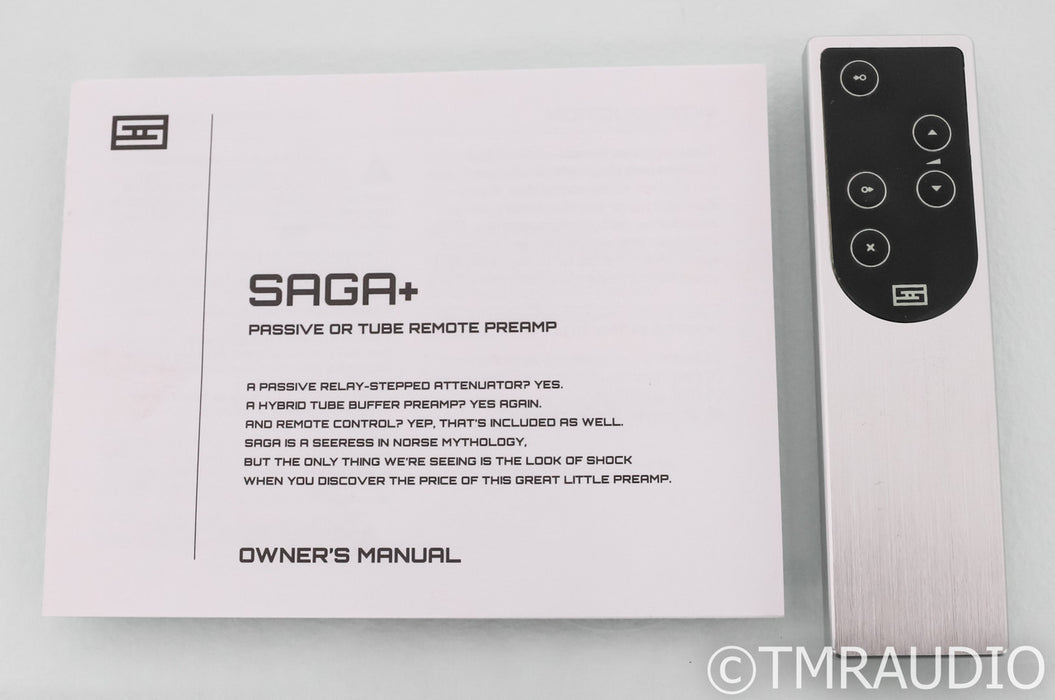 Schiit Saga+ Stereo Tube Hybrid Preamplifier; Black; Remote