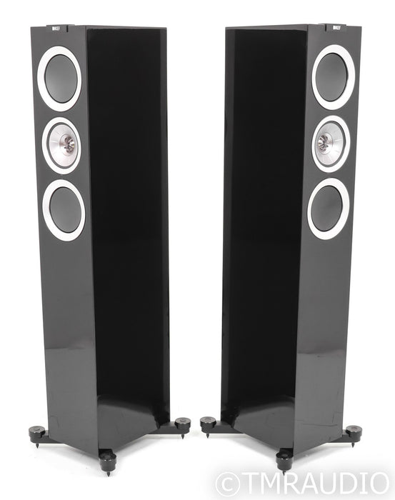 KEF R500 Floorstanding Speakers; R-500; Piano Black Pair