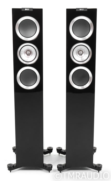 KEF R500 Floorstanding Speakers; R-500; Piano Black Pair