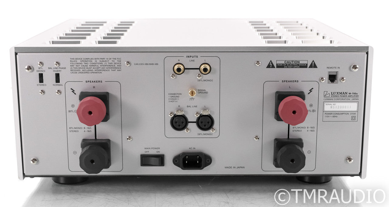 Luxman M-700u Stereo Power Amplifier; M700 Ultimate; Silver