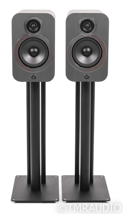 Q Acoustics 3030i Bookshelf Speakers; Gray Pair w/ Stands