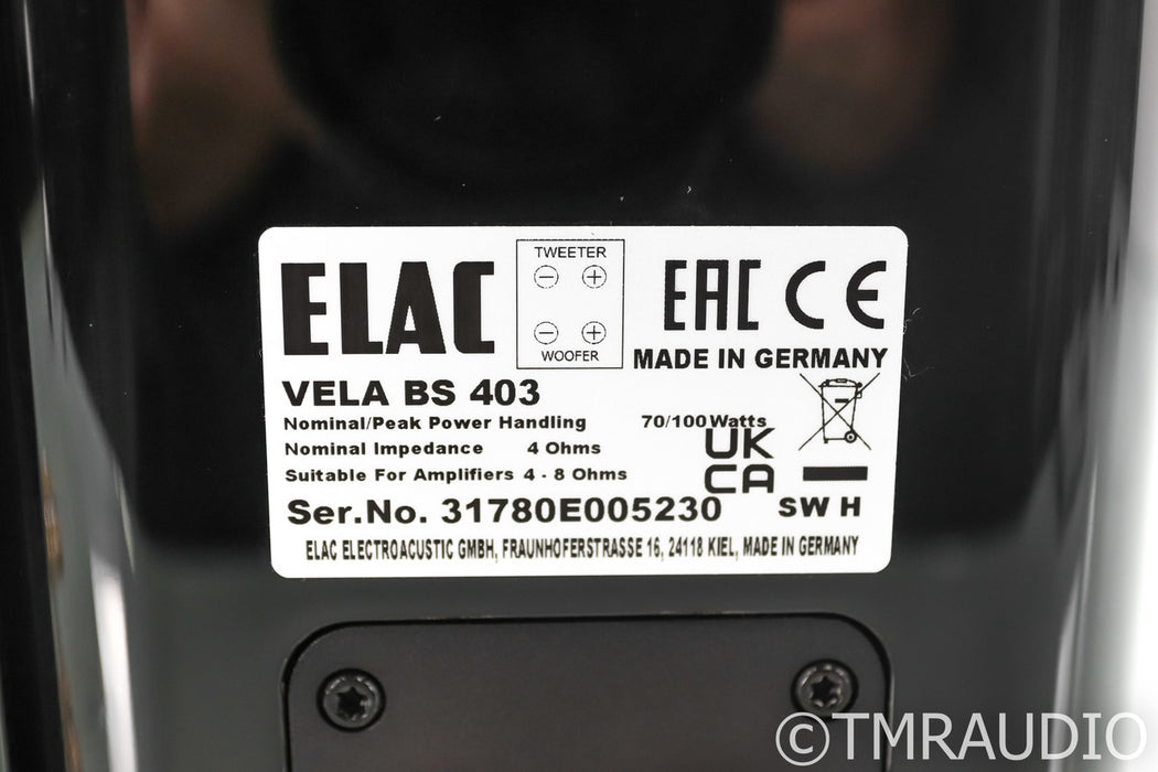 ELAC Vela BS 403 Bookshelf Speakers; Gloss Black Pair