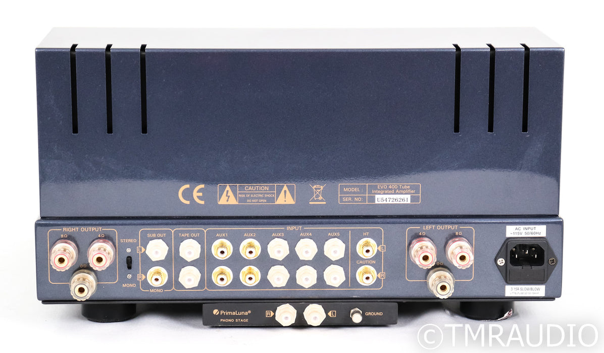 PrimaLuna EvoLution EVO 400 Stereo Tube Integrated Amplifier; Black; Remote