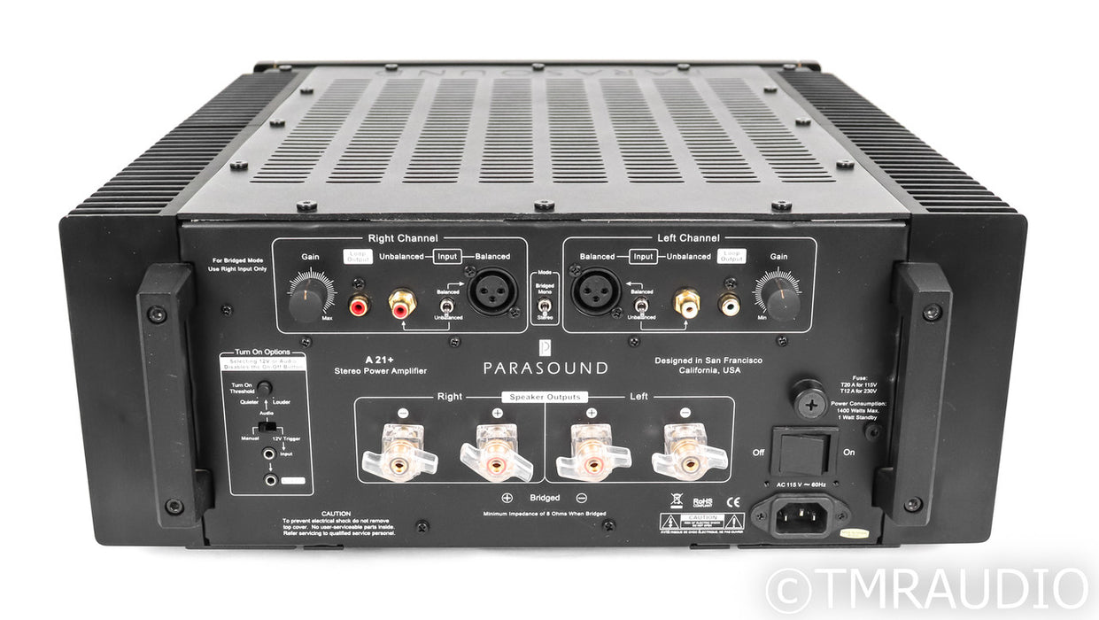 Parasound Halo A21+ Stereo Power Amplifier; Black; A-21 +