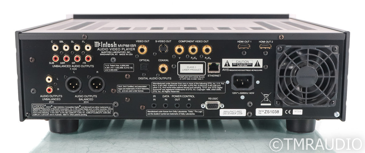 McIntosh MVP881 Universal Disc Player; Remote; Bluray / DVD / SACD / CD