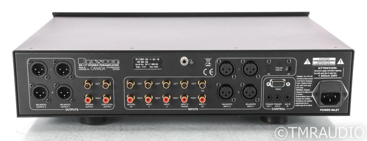 Bryston BP-17 Cubed Stereo Preamplifier; BP17; Black