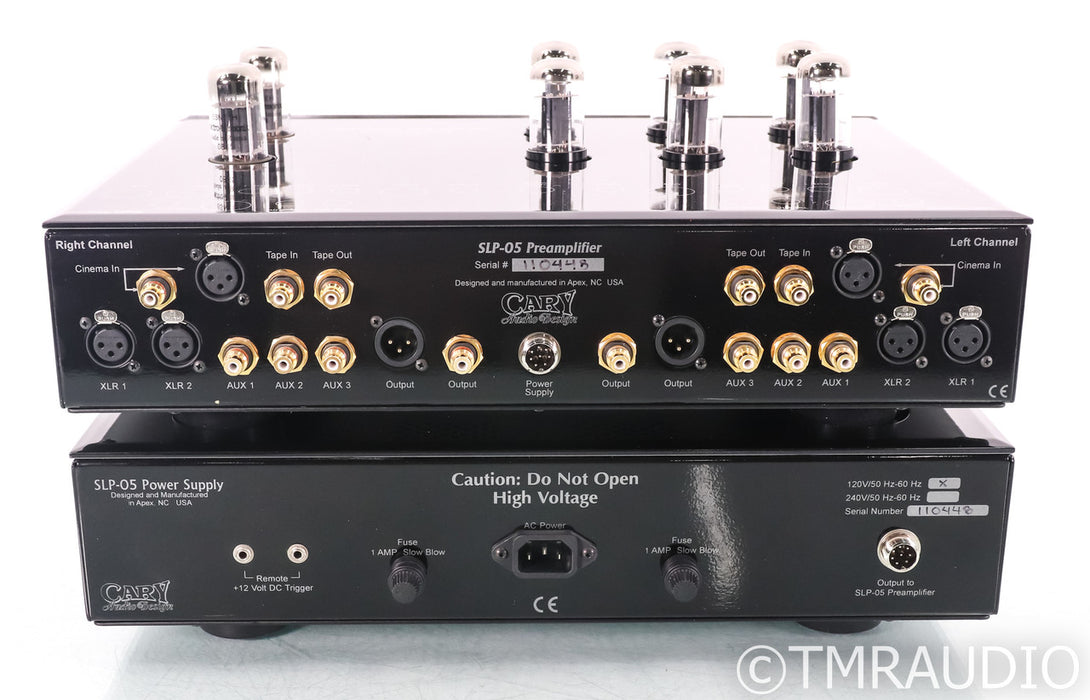 Cary SLP-05 Stereo Tube Preamplifier; SLP05; Remote; Silver w/ PSU