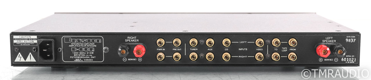 Bryston B-60R Stereo Power Amplifier; B60R; Black; 17"