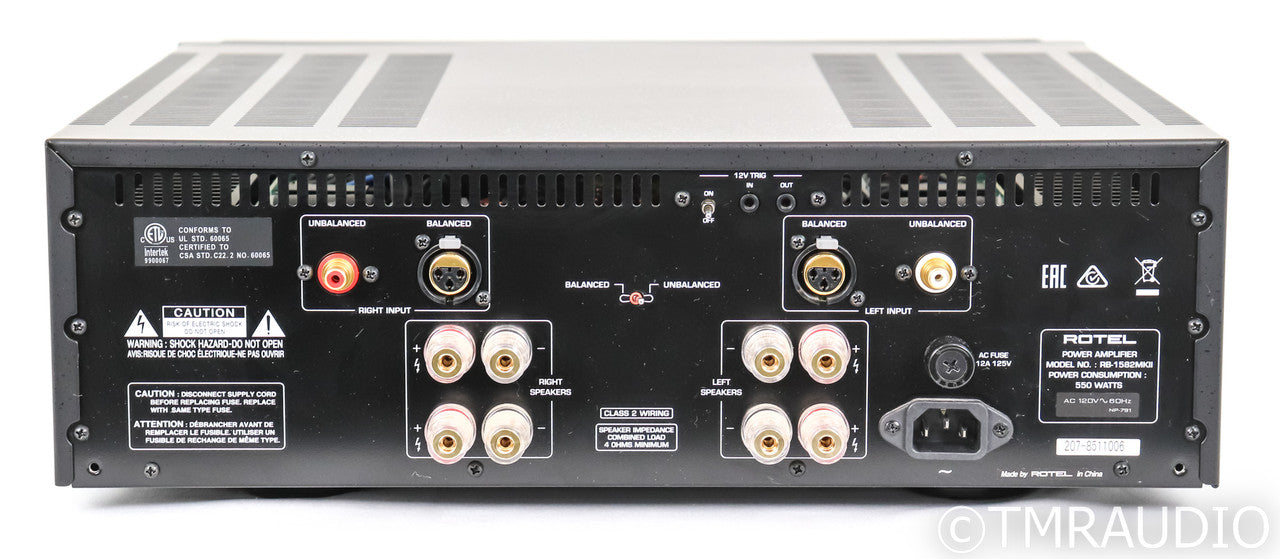 Rotel RB-1582MKII Stereo Power Amplifier; RB1582-MkII; Black