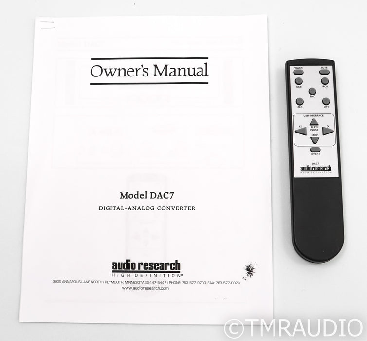 Audio Research DAC7 DAC; D/A Converter; DAC-7; Black; Remote
